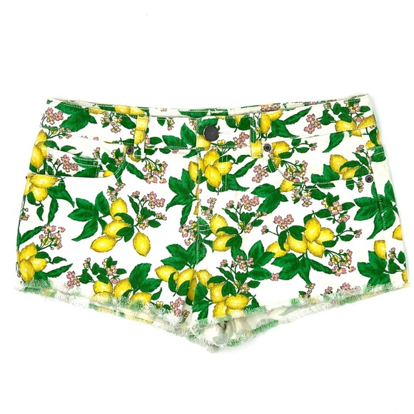 Victoria’s Secret London Jean Short Shorts Lemon Print Boyfriend Shorts Size 6 - Picture 3 of 10
